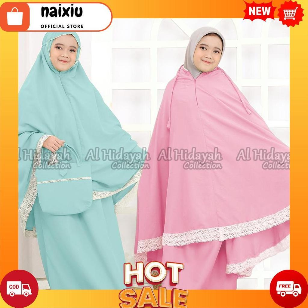 Mukenah 2 in 1 Anak Tanggung SD SMP Mukena Resleting Dagu Katun Premium COD [M1]