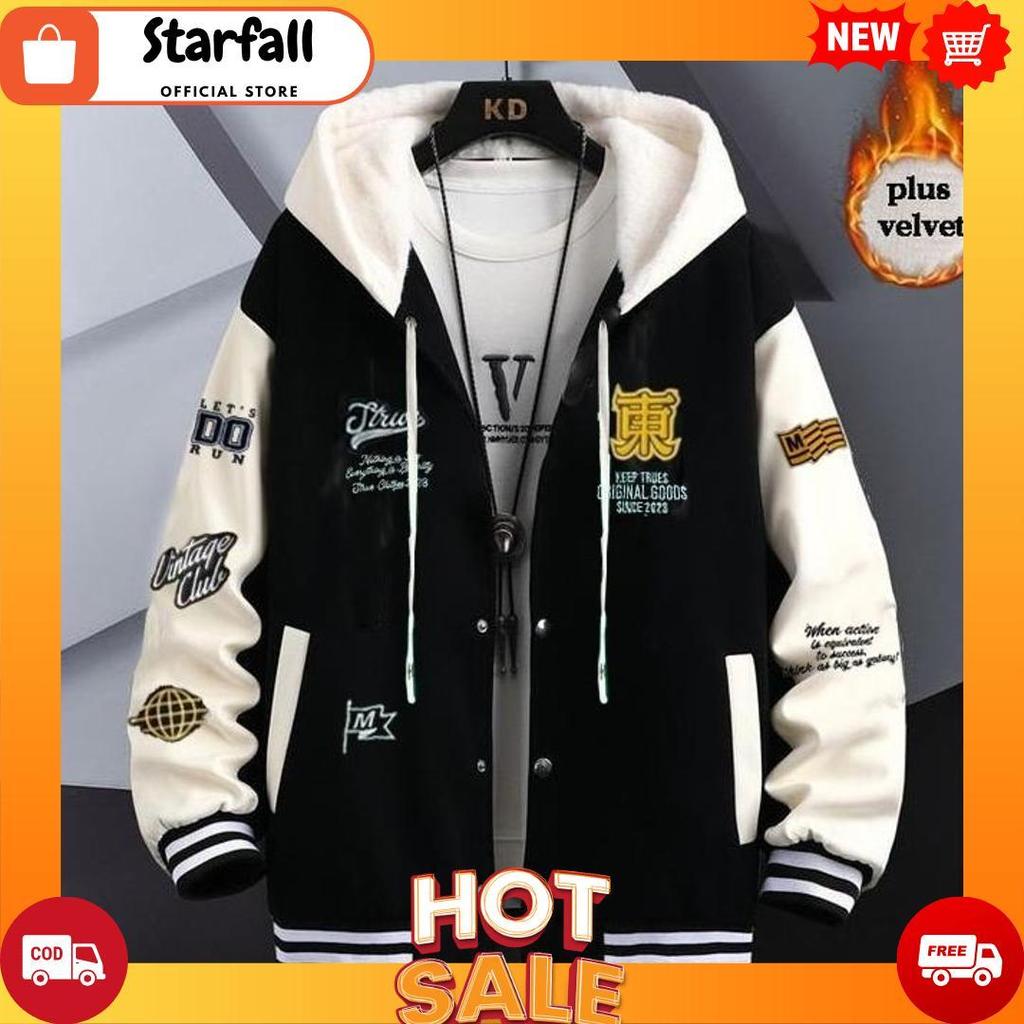 Jaket Varsity Vintage Full Bordir Bahan Fleece Premium / Jaket Baseball Varsity Pria Wanita COD[B2][