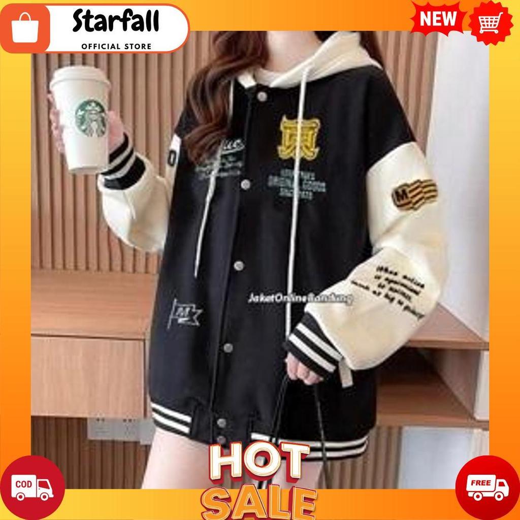 Jaket Baseball Varsity Wanita Full Bordir Cotton Premium Tebal / Jaket Varsity Wanita Original Vinta