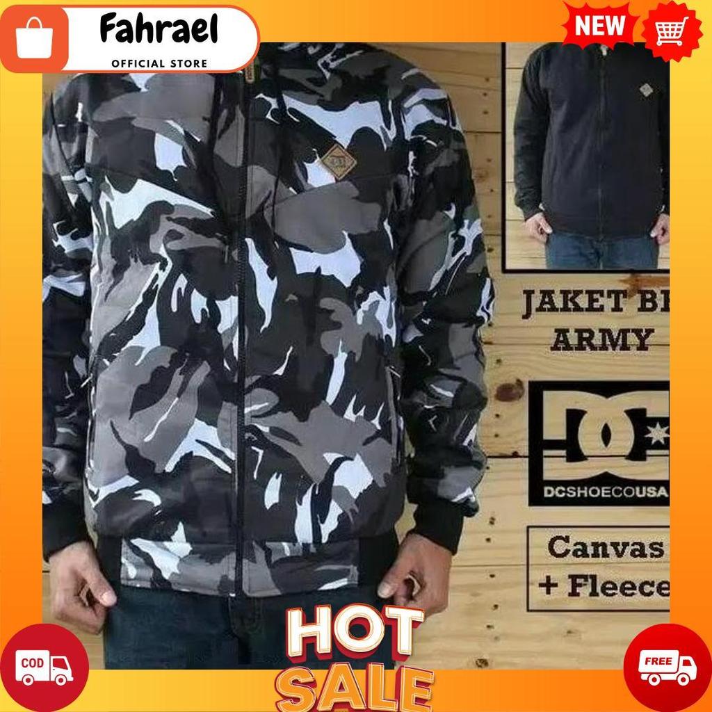 Jaket Bomber Jumbo Loreng Army / Jaket Bomber Bolak Balik Daleman Fleece Tebal COD[B2][B1]