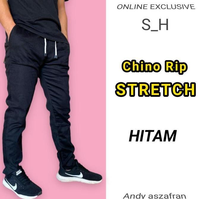 Promo Celana panjang kain kolor pria/celana panjang kain pinggang karet pria COD
