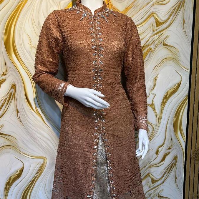 Promo COD-Kebaya brukat Wisuda Model Tunik  /Kebaya wisuda/Kebaya Brukat Payet Mewah Wanita Kondanga