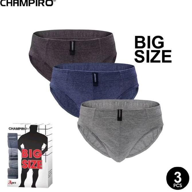 Promo 3pc_celana dalam cowok jumbo  CHAMPIRO bahan  katun polyester / CD PRIA gendut champiro big si