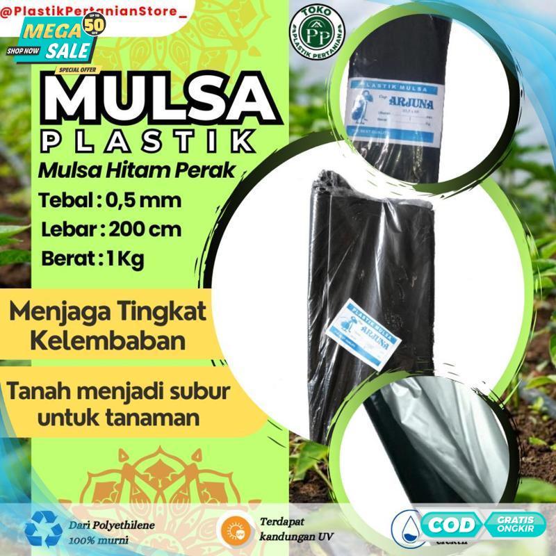 Terbaik Plastik Mulsa Hitam Perak 0,5 X 200 kemasan 1kg - 2025 COD Termurah Terlaris Berkualitas Cep