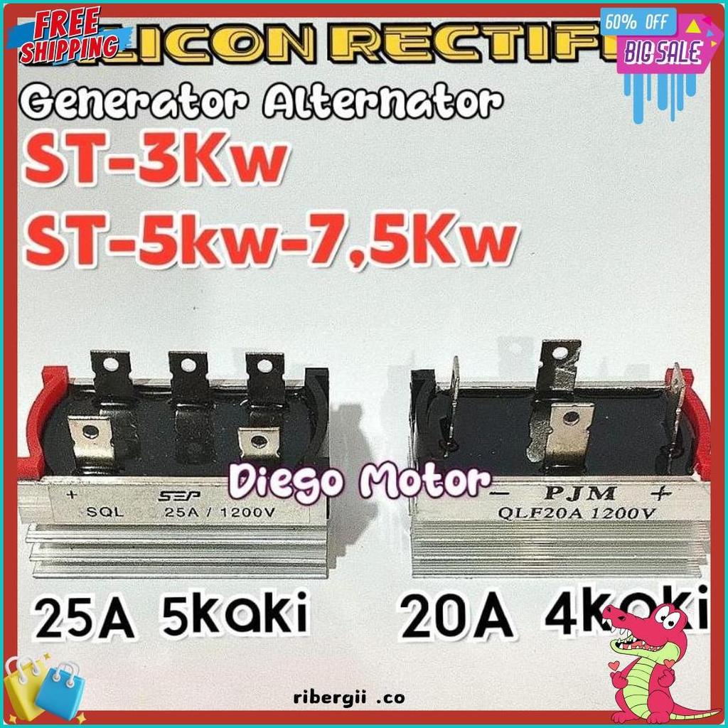 Cod Silikon Rectifier Petak 20A 4Kaki 5Kak Dinamo Genset Alternator St3Kw 5Kw 7,5Kw Rs0