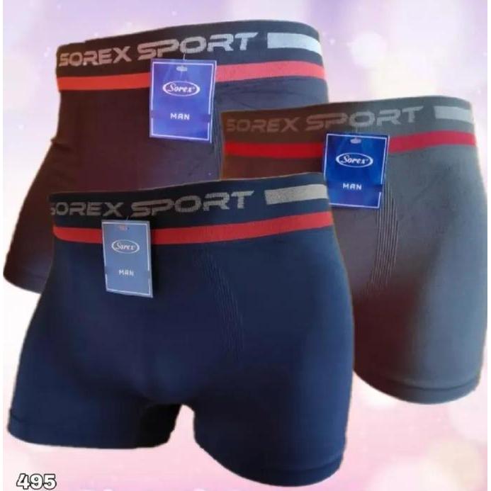 Promo Visya Shop 2 pcs BOXER SOREK Rajut Seamless Celana Dalam Pria Nyaman Katun COD