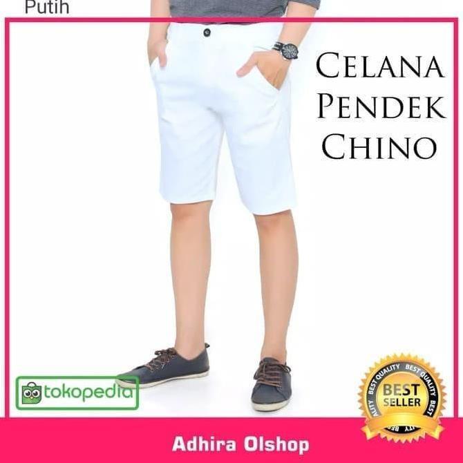 Promo Chino Pendek Pria Putih Celana Pendek Pria Slim Fit COD