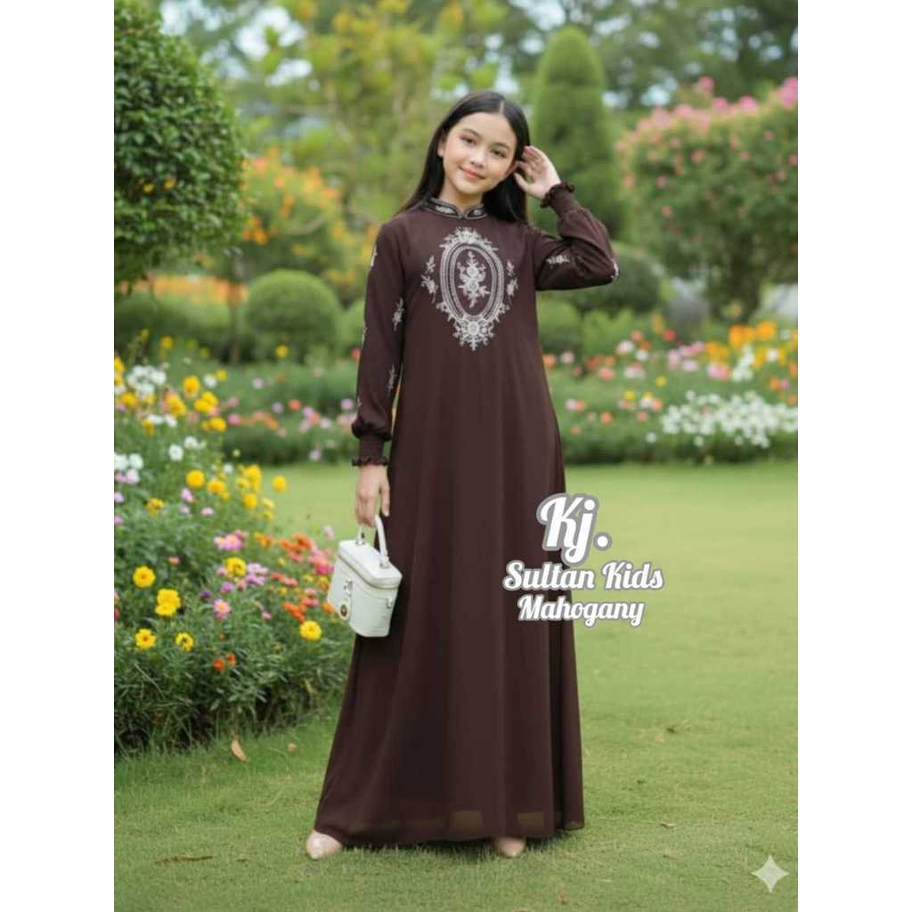 Gamis Anak Perempuan 3-12 thn Bordir Ceruty Babydoll Gamis Mewah Gamis Lebaran Gamis Sultan