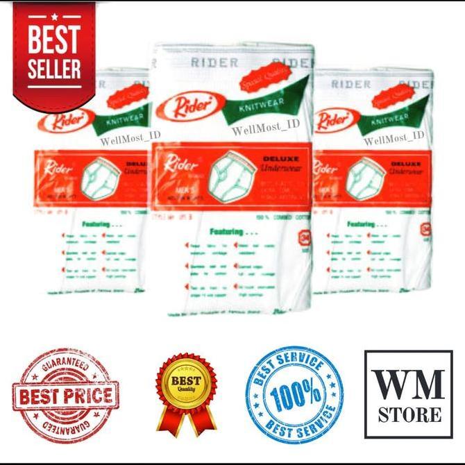 DY80 - Celana Dalam Rider 123B Pria Ukuran 38 40 42 Berkualitas ORI / Pakaian