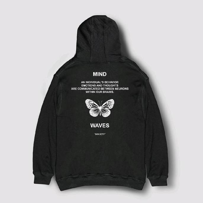 DV223 - HOODIE - MIND WAVES SOCIETY BLACK