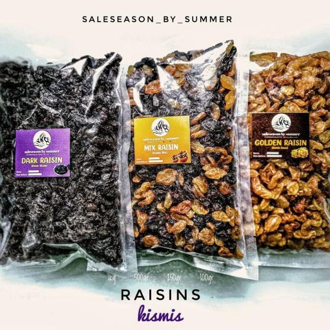 Kismis 1 KG /Kismis Hitam/ Kuning Emas/Kismis Campur - Kismis Buah Kering SRA