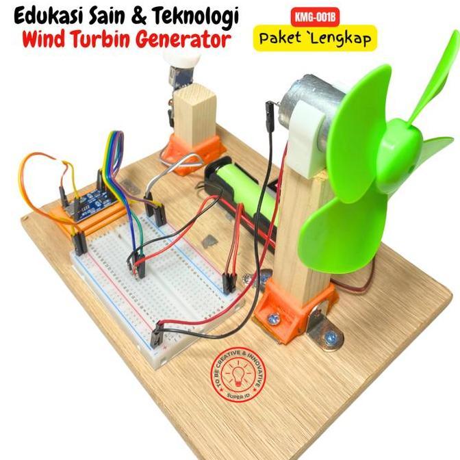 Kit DIY merakit mini wind turbine generator / pembangkit listrik tenaga bayu mini /tenaga angin/pltb
