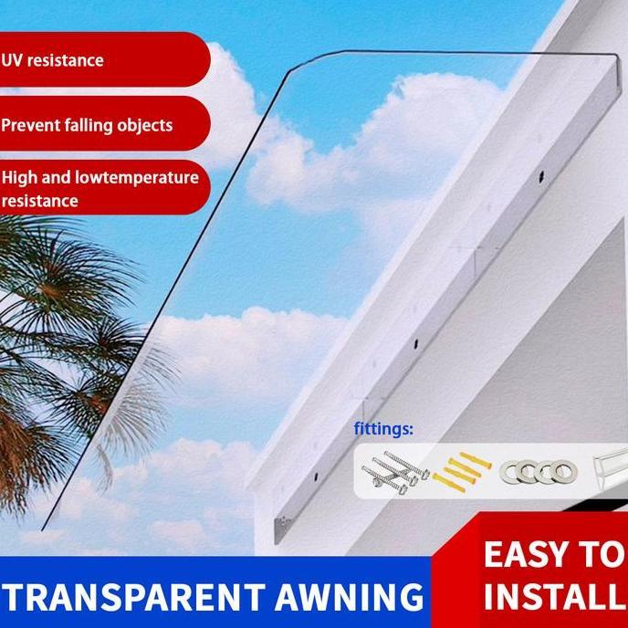 Kanopi Atap Transparan/ Kanopi Plastik Atap Balkon Rumah Tangga /Anti Uv Dan Hujan IRF
