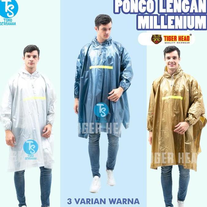 Jas Hujan Mantel Raincoat Ponco Lengan Millenium Unisex Tiger Head
