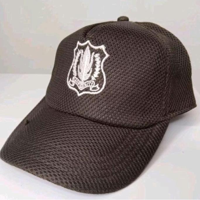 DI86 >> topi satpam coklat terbaru/topi satpam security jaring doubelmes/topi satpam logo lis/topi s