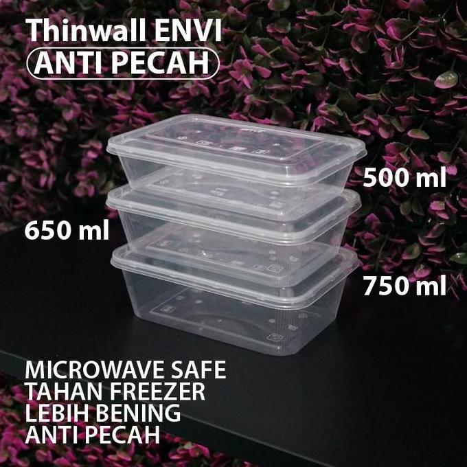 (Depok) Thinwall Anti Pecah 1500 ml - Thinwall ENVI - Square