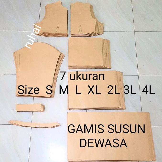 Terbaru Pola Gamis Susun Dewasa Satu Set Isi 7 Ukuran Size S M L Xl 2L 3L 4L Wanita