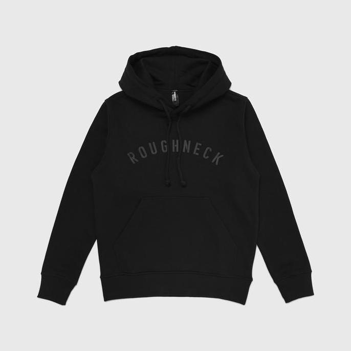 Roughneck H012 Black Sig Black Bold Hoodie Cowok fleece nyaman Panjang Sablon Tangan Pria LM