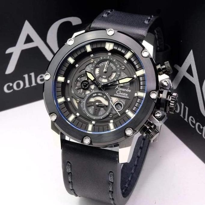 JAM TANGAN PRIA ALEXANDRE CHRISTIE AC6564 AC 6564 SILVER BLACK ORIGINAL GARANSI RESMI 1TAHUN