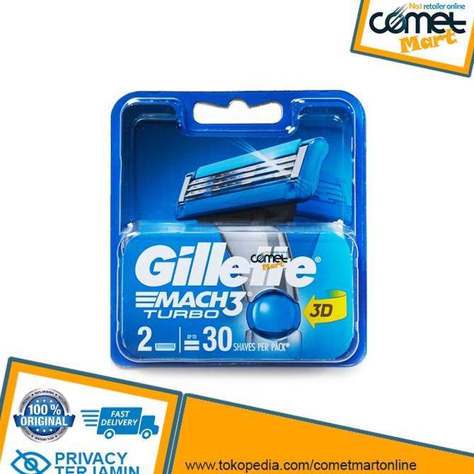 GILLETTE MACH 3 MACH3 TURBO REFILL. Pisau Cukur Kumis 2 pcs / 4 pcs