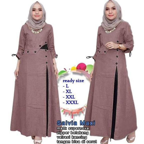 LS SALVIA MAXI Pakaian Baju Maxi Wanita - Atasan Muslim L XL XXL XXXL
