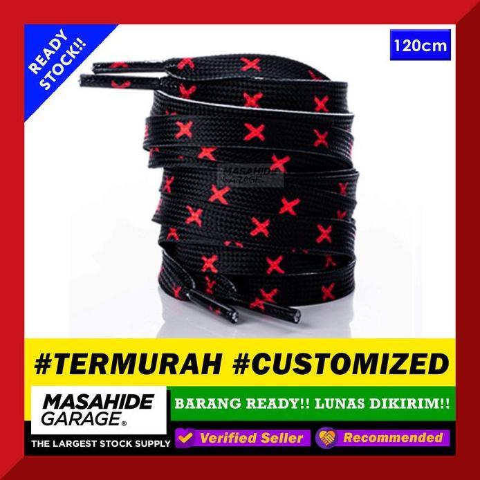 New  NIKE AIR JORDAN BANNED X SHOELACES Black Red 120cm TALI SEPATU Sneaker