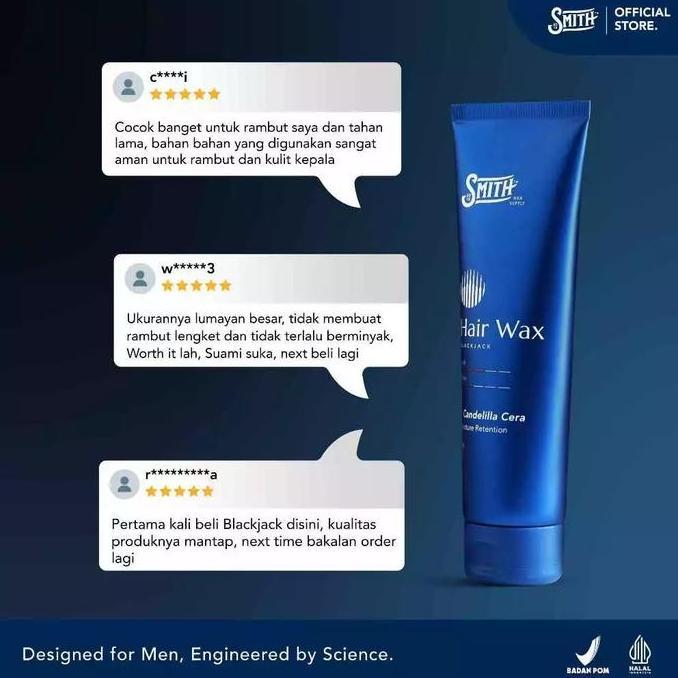 SMITH - Blackjack - Premium Hair Wax 85gr | Wax Rambut | Hair Wax | Wax Hair Styling | Minyak Rambut