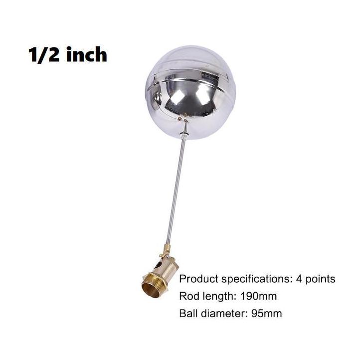 CLUCK Full Kuningan Pelampung Air Otomatis 1/2" 3/4" Kran Pelampung Toren Anti Karat Sistem Bola Oto