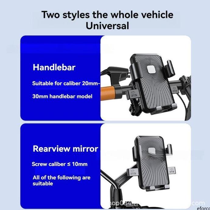 DR333 >> Holder HP Motor 360 Rotasi - Cocok untuk Sepeda Motor dan Mobil Listrik, Dudukan Navigasi y