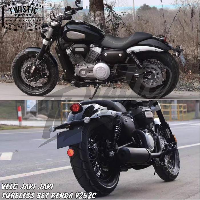 (Ready) Velg Jari Jari Tubeless Set Tromol Jari Jari Depan Belakang Pnp Motor Keeway Benda V252C V25