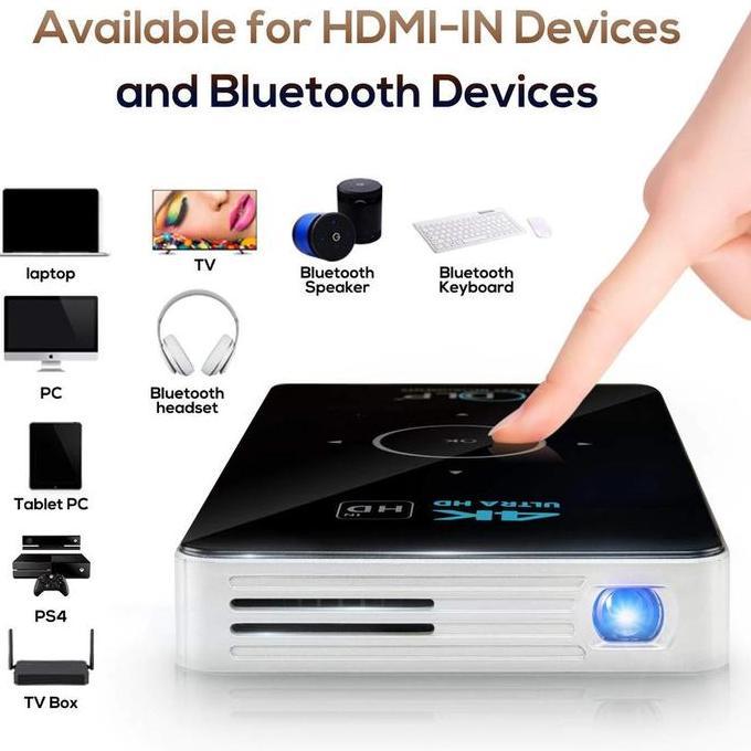 C6 Dlp Projector / Proyektor Mini Smart  Android 9  S905X 4Core Kualitas Terbaik Harga Termurah