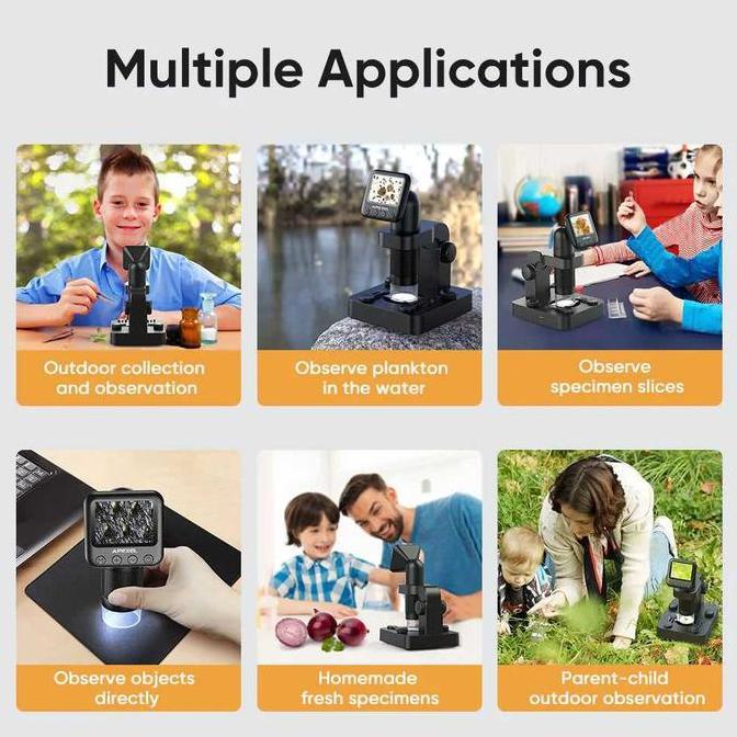 Mikroskop Digital Portable 1080P - Warna Hitam Mikroskop Portable Untuk Pembesaran Objek Kecil Murah