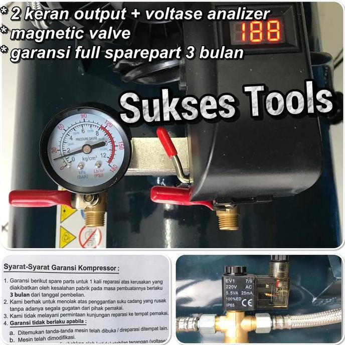 Promo Izumi Artix Hs 1390 Hs1390 50 Kompressor Oilless Silent 1.75 Hp 50 L Cod