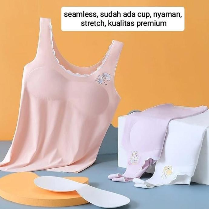 BAJUKIDDIE KAOS DALAM BRA YURI TANK TOP CUP MINISET PAKAIAN DALAM ANAK REMAJA SMP SMA ABG WANITA NOT