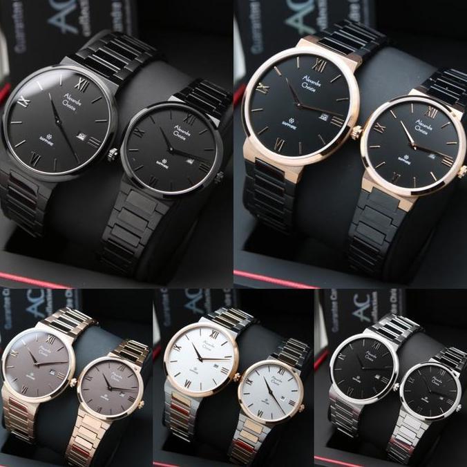 ALEXANDRE CHRISTIE AC8564 AC 8564 SAPPHIRE GLASS JAM WANITA ORIGINAL