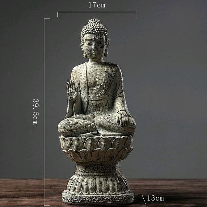 Patung Budha Bertapa Pajangan Patung Budha Gautama Semedi Budha Statue IQB