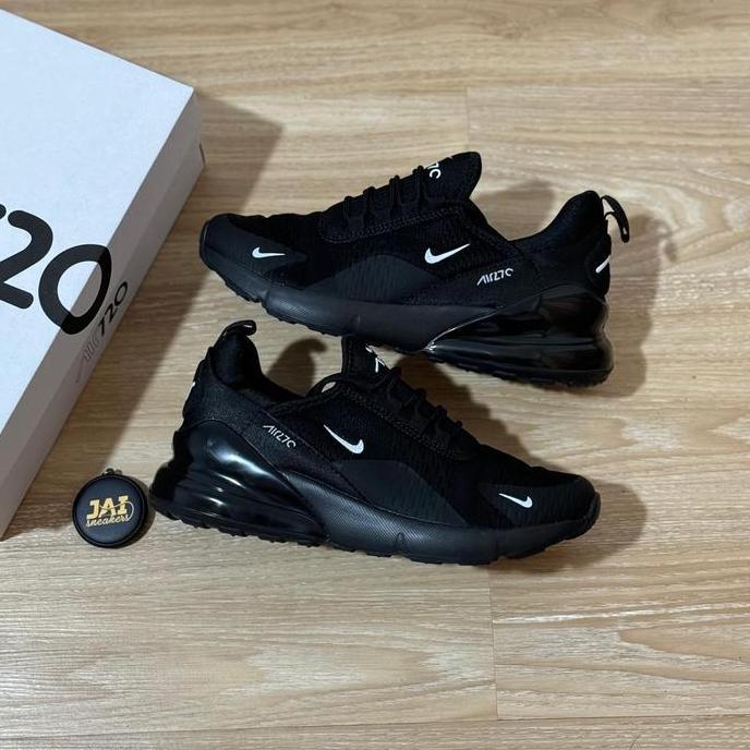SEPATU SNEAKERS SLIPON NIKE AIR MAX 270 BLACK LIST WHITE PRIA GS