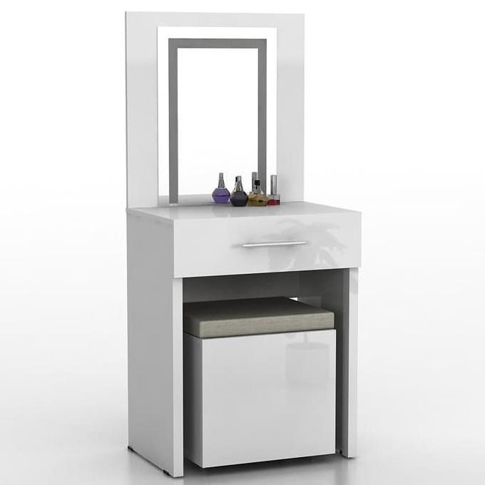 meja rias pro design minimalis putih glosy
