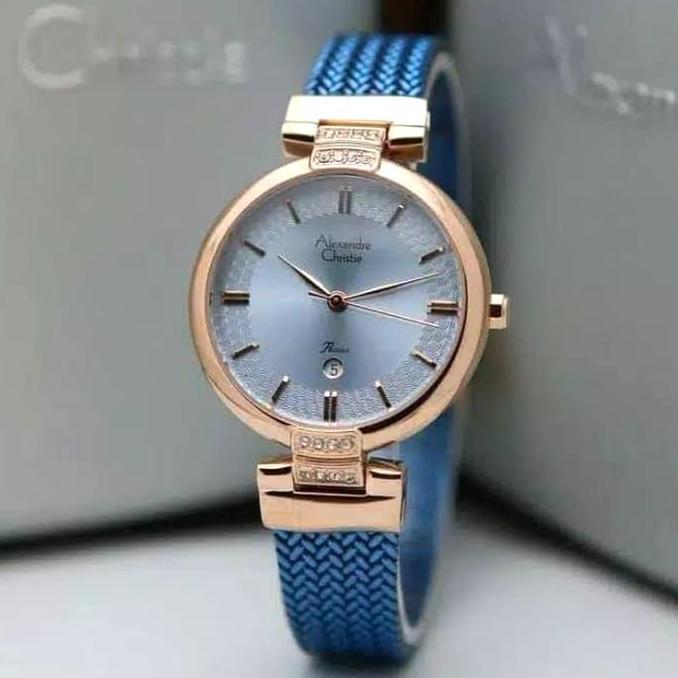 ALEXANDRE CHRISTIE AC2757 AC 2757 Blue Rose Jam WANITA ORIGINAL