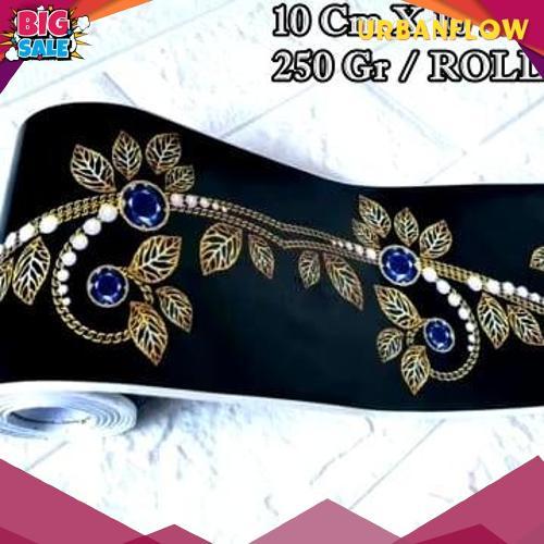 Gercep List Border Stiker 10 Meter Wall Border List Border Motif Bunga List Wallpaper Dinding Border