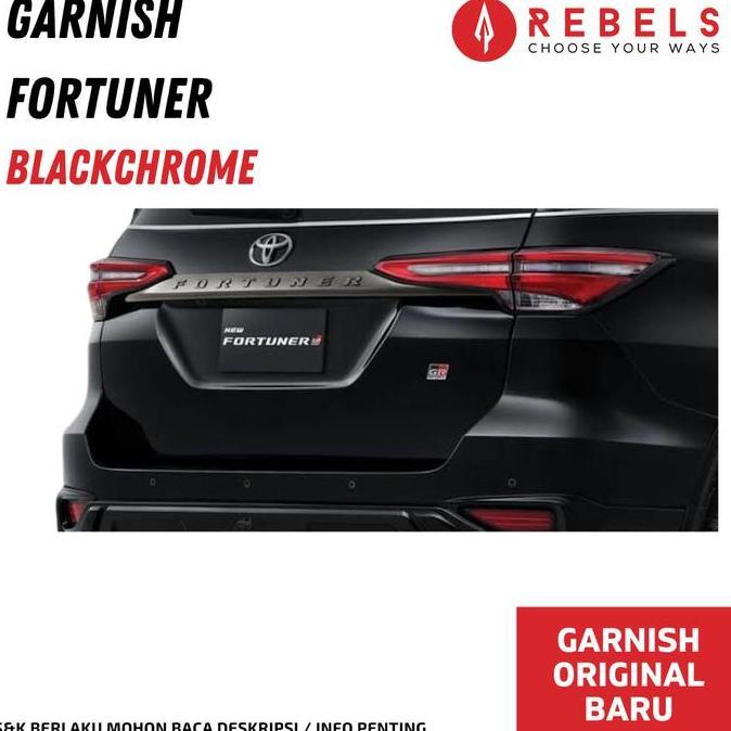 Garnish Trunklid Toyota Fortuner Gr 2021 Black Chrome Original Pnp Vrz Kekinian