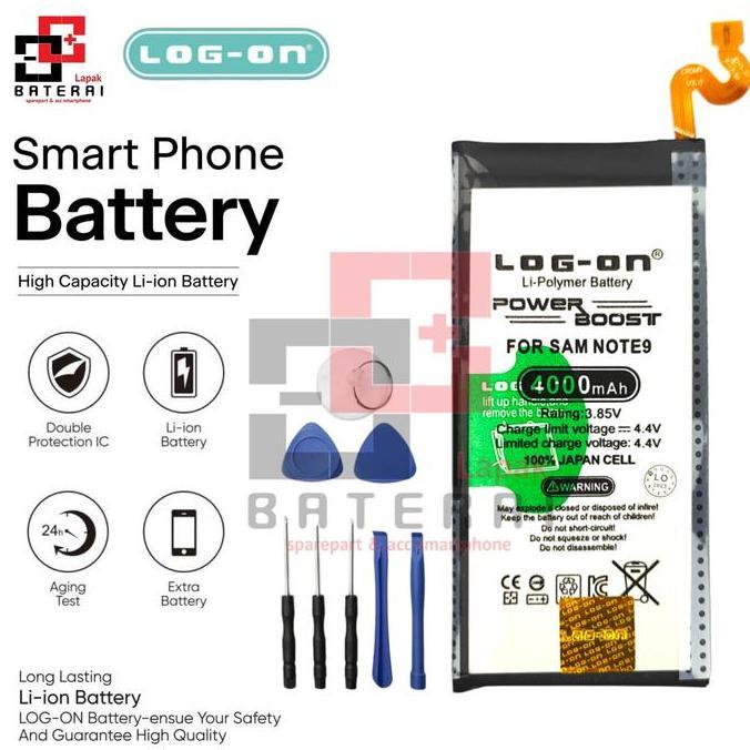 Log On - EB-BN965ABU For Samsung Note 9 N960 Power Boost Double IC Protection Battery Baterai Batre