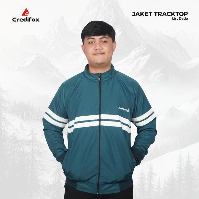 Credifox Jaket Tracktop Pria / Jaket Casual Pria / Jaket Tracktop Casual / Credifox Strip White / Ja