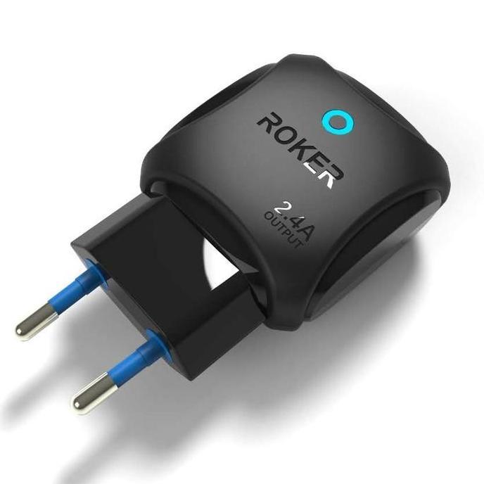 Charger Roker Cyclop 2.4A 15Watt Dual Usb Pengisi Data Hp Vape Smartwatch
