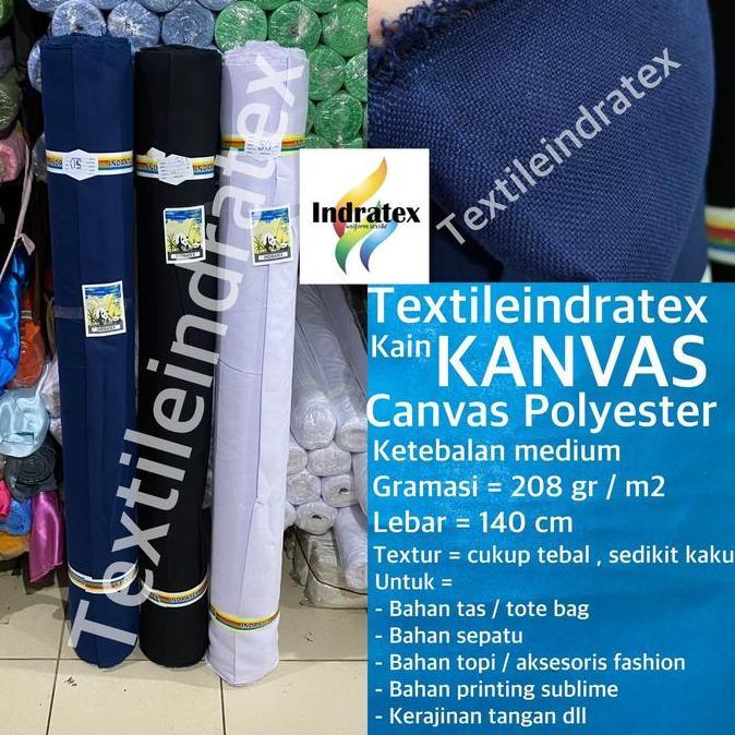 ( Per 1 Roll ) Kain Kanvas Canvas Polyester Lebar 140 Cm Ketebalan Medium Bahan Tas Tote Bag Alas Se
