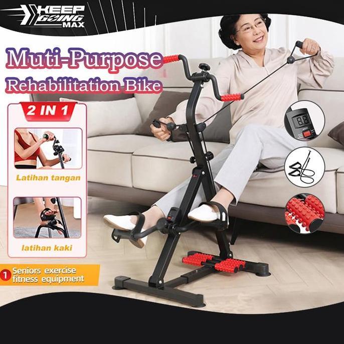 Promo Sepeda Statis  Statis-Alat Terapi Stroke Kaki Dan Tangan Dual Exerciser Sepeda Terapi Sepeda /
