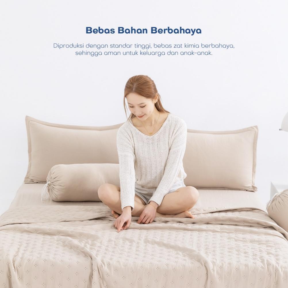 Unitwo [Bed Cover Only] Bed Cover Selimut Tidur Lembut Motif Polos - Soft Blanket Selimut Polos Kore