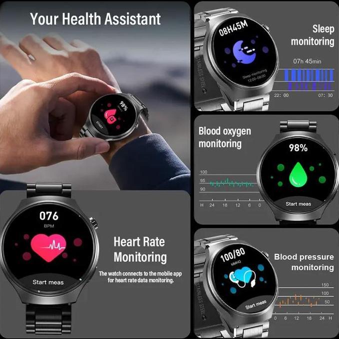 Smartwatch GT5 PRO Jam Tangan Pintar - Jam Tangan Pria & Wanita dengan Layar 1.52 Inci HD, Bluetooth