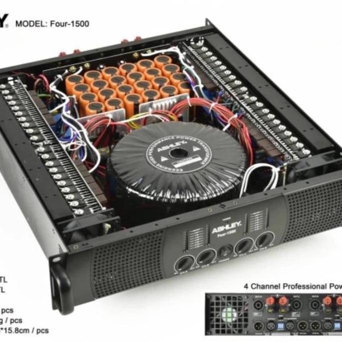 POWER AMPLIFIER ASHLEY FOUR 1500 ORIGINAL 4 x 2100watt 4ch Power Class H Mixer