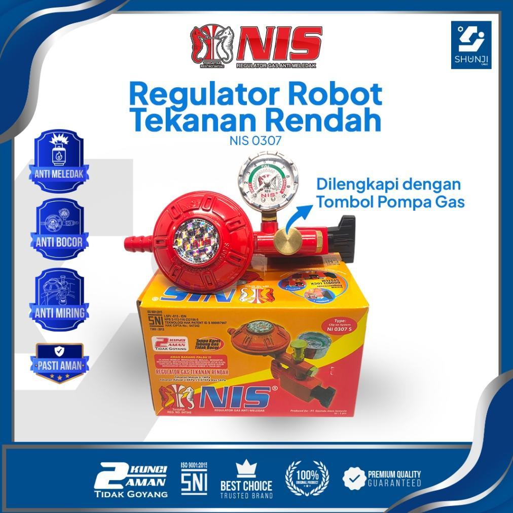 NIS Regulator Kompor Gas/ Regulator Gas ROBOT Safety Lock Anti Meledak - Tekanan Rendah (NIS 0307)